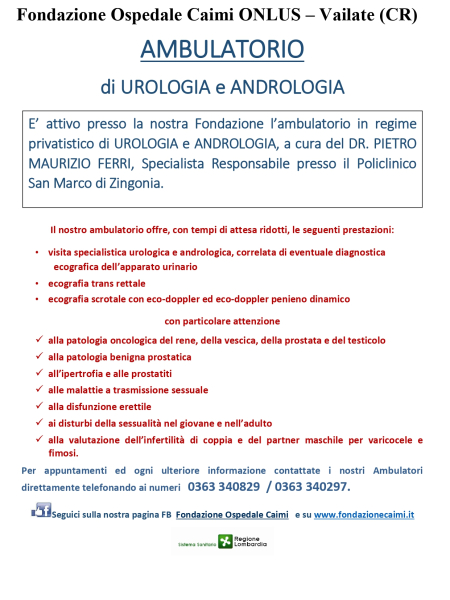 Ambulatorio di Urologia / Andrologia Dr Pietro Maurizio Ferri