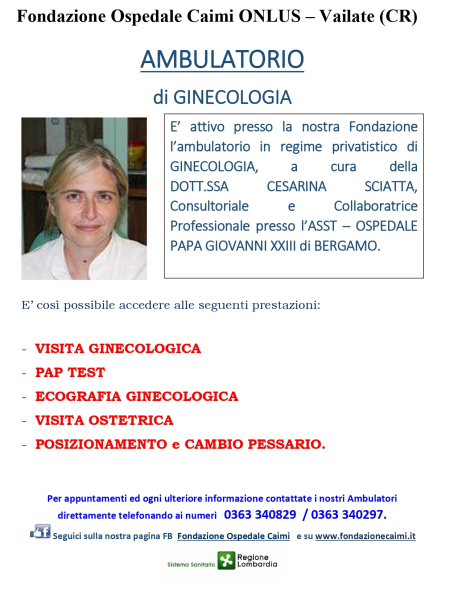 Ambulatorio Ostetricia - Ginecologia Dssa Cesarina Sciatta