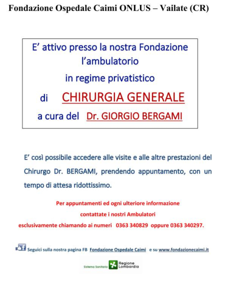 Ambulatorio Chirurgia Generale Dr Giorgio Bergami