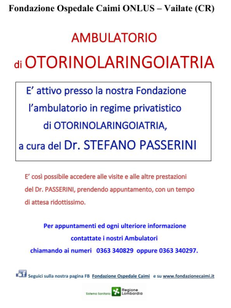 Ambulatorio Otorinolaringoiatria Dr Stefano Passerini