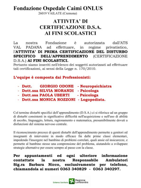 Certificazione DSA