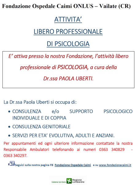 Attività libero professionale di Psicologia Dssa Paola Uberti