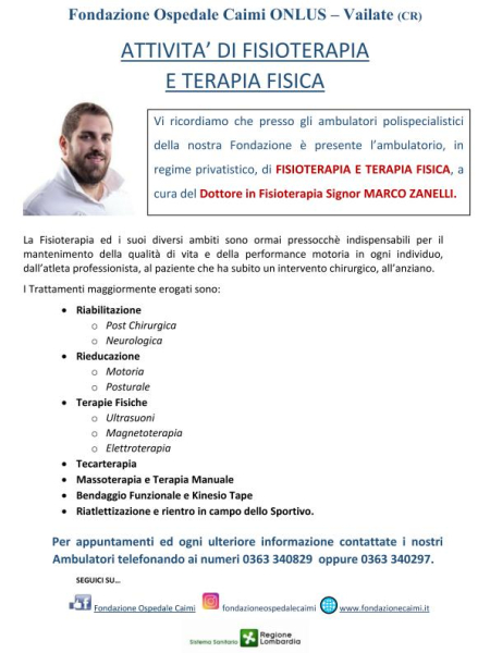 Attività di Fisioterapia e Terapia Fisica Dr Marco Zanelli